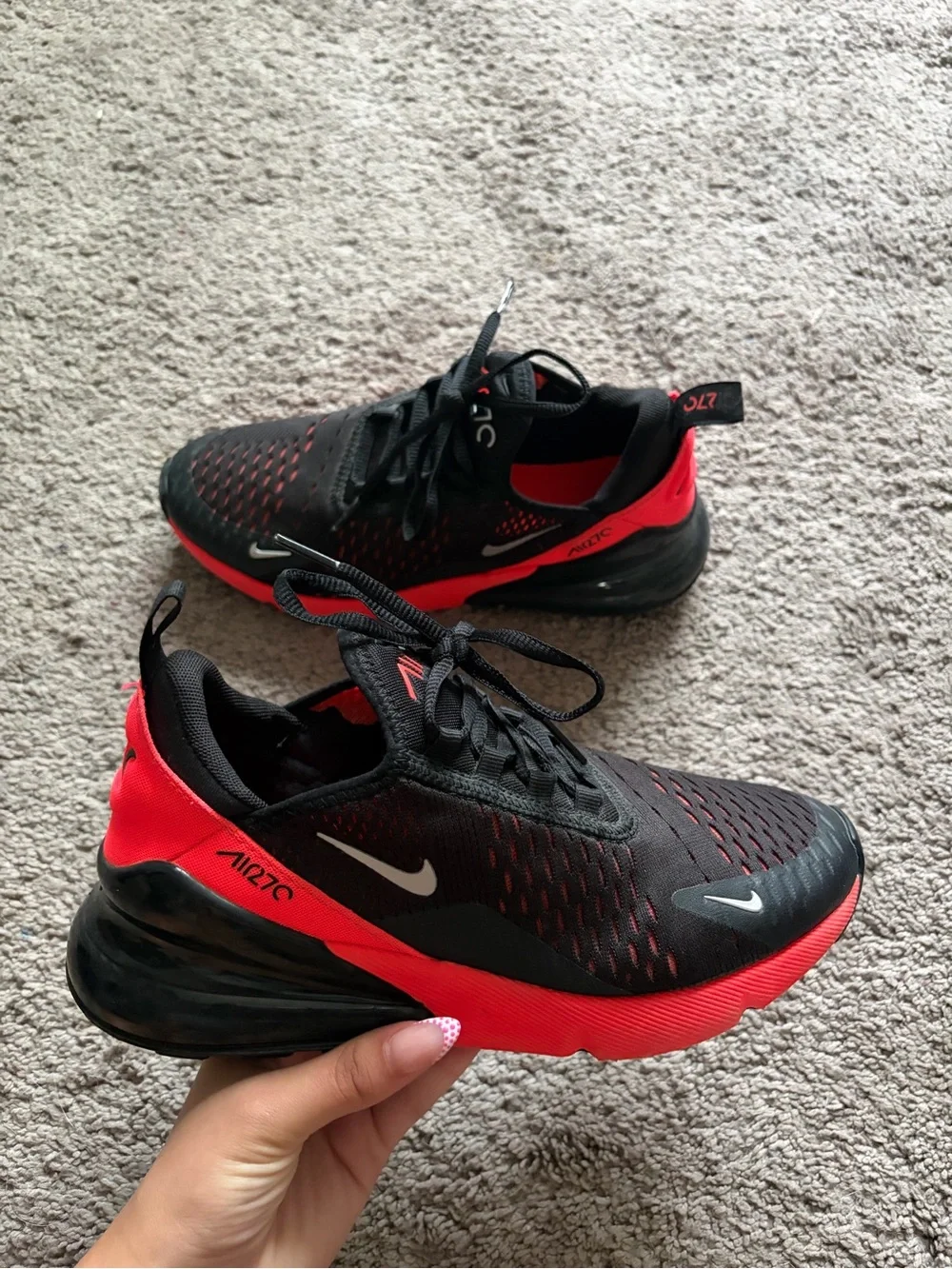 Nike Air Max 270 Black & Red Athletic Sneakers
